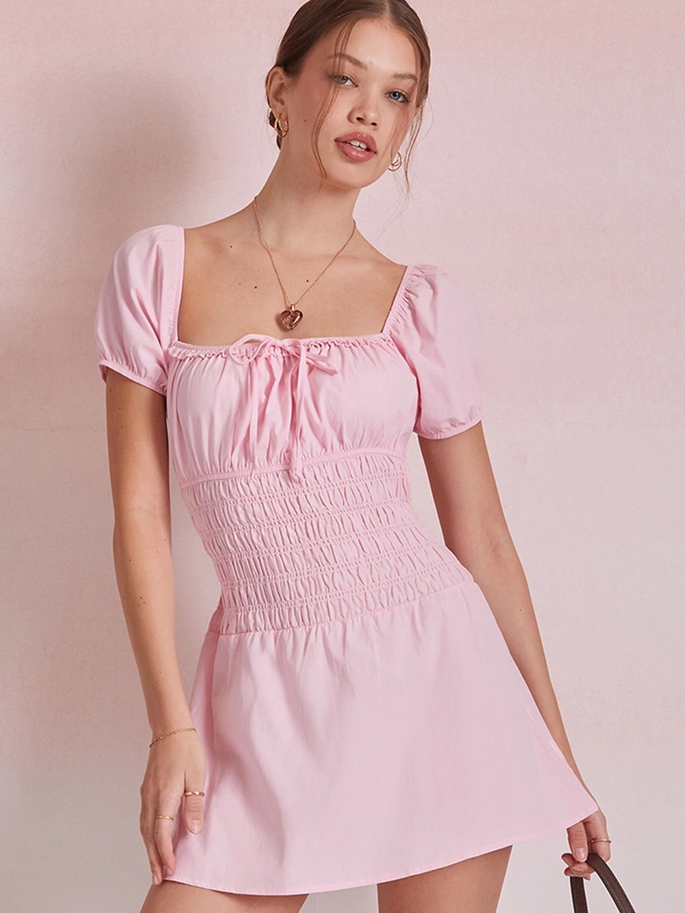 Beverly and Beck Jane Puff Sleeve Mini Dress